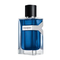 YSL Y Eau de Toilette Intense Iced Cologne 100ml, ein blauer Duft in einer eleganten Glasflasche mit silbernem Y-Logo und schwarzem Deckel.